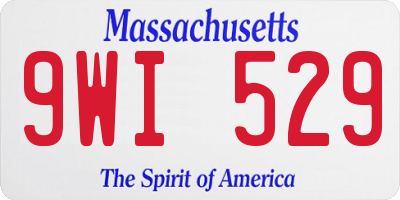 MA license plate 9WI529