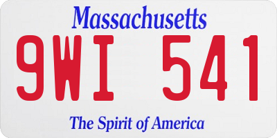 MA license plate 9WI541