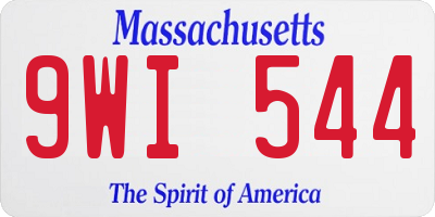MA license plate 9WI544