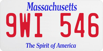 MA license plate 9WI546