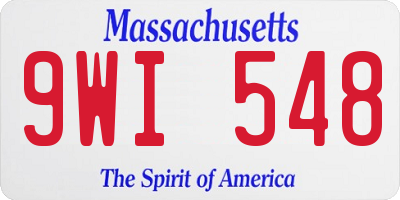 MA license plate 9WI548