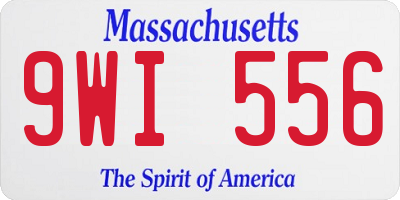 MA license plate 9WI556