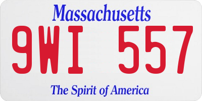 MA license plate 9WI557