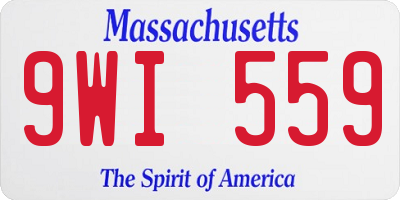 MA license plate 9WI559