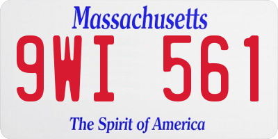 MA license plate 9WI561