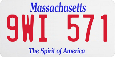 MA license plate 9WI571