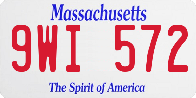MA license plate 9WI572