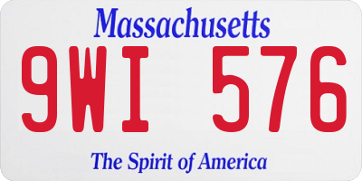 MA license plate 9WI576