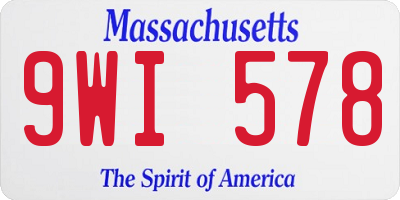 MA license plate 9WI578