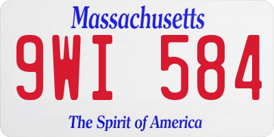 MA license plate 9WI584