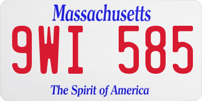 MA license plate 9WI585