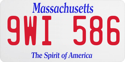 MA license plate 9WI586