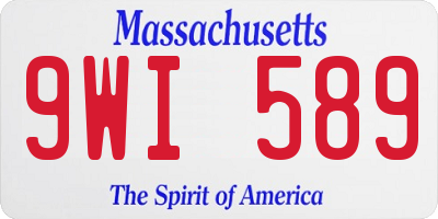 MA license plate 9WI589