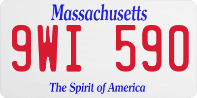 MA license plate 9WI590