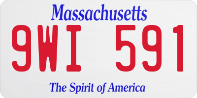 MA license plate 9WI591