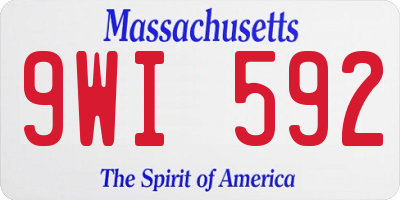 MA license plate 9WI592