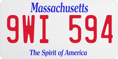 MA license plate 9WI594