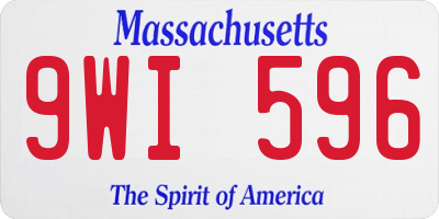 MA license plate 9WI596