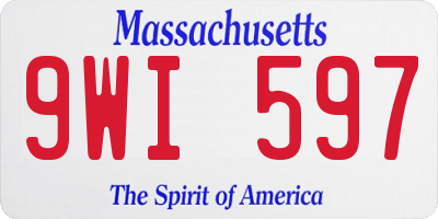 MA license plate 9WI597