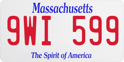 MA license plate 9WI599