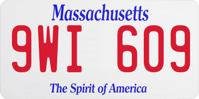 MA license plate 9WI609