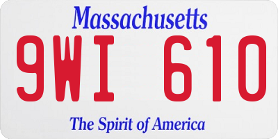 MA license plate 9WI610
