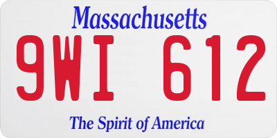 MA license plate 9WI612