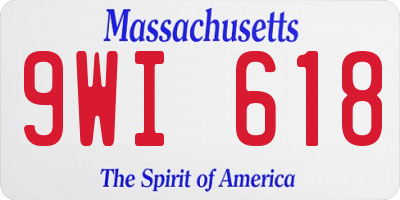 MA license plate 9WI618