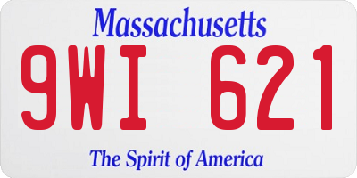 MA license plate 9WI621