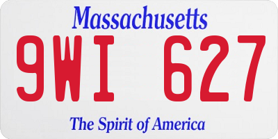 MA license plate 9WI627