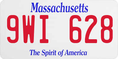MA license plate 9WI628
