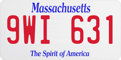 MA license plate 9WI631