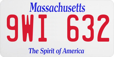 MA license plate 9WI632
