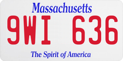 MA license plate 9WI636