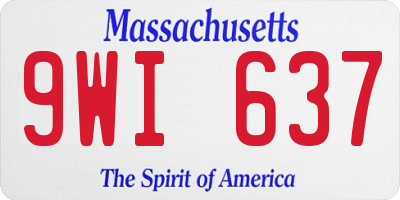 MA license plate 9WI637