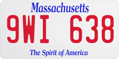 MA license plate 9WI638