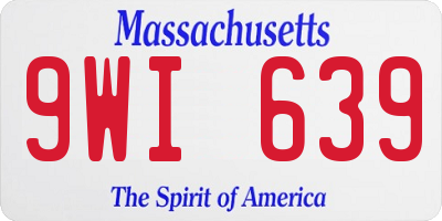 MA license plate 9WI639