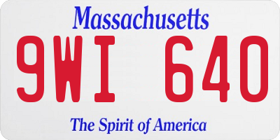 MA license plate 9WI640
