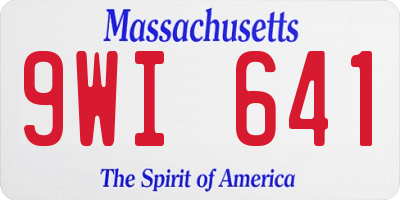 MA license plate 9WI641