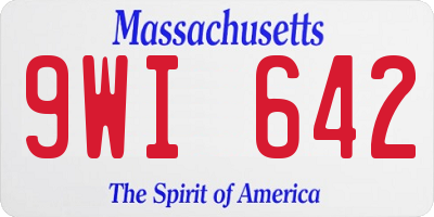 MA license plate 9WI642