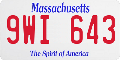 MA license plate 9WI643