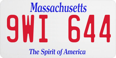 MA license plate 9WI644