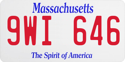 MA license plate 9WI646