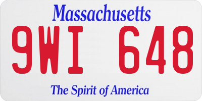 MA license plate 9WI648