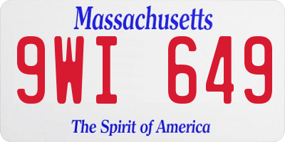 MA license plate 9WI649