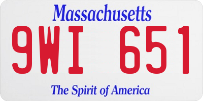 MA license plate 9WI651