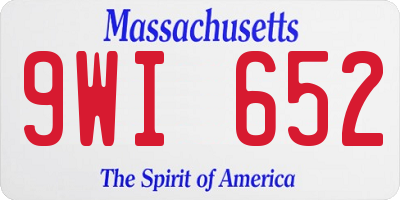 MA license plate 9WI652