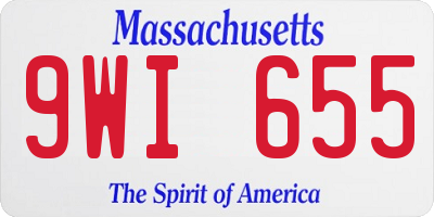 MA license plate 9WI655