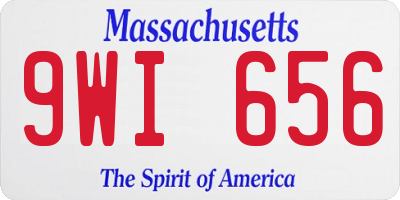 MA license plate 9WI656