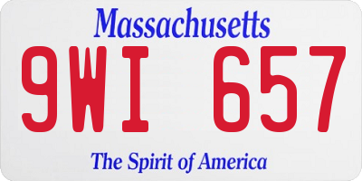 MA license plate 9WI657